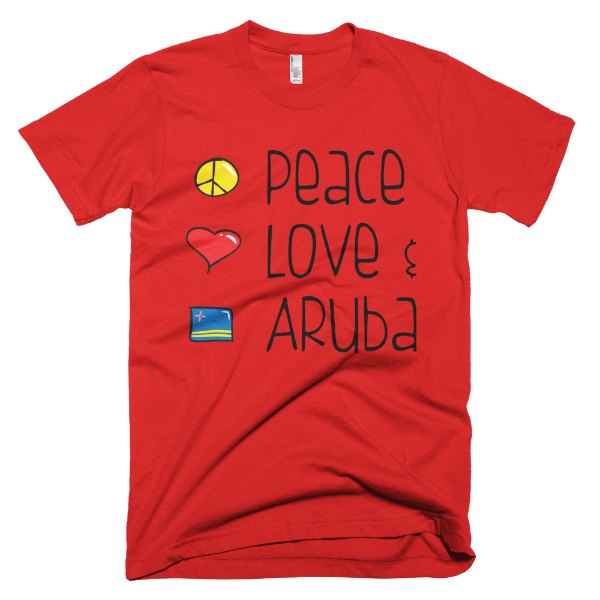 One Happy Podcast Peace Love Aruba Men S Tee Yellow One Happy Podcast